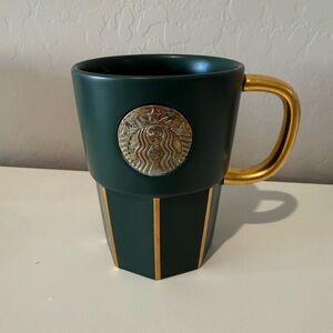 Starbucks Coffee Cup Goddess Nameplate Dark Green Mug